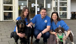 The CanCan Diagnostics team with founder Dr Maciej Parys and two dogs