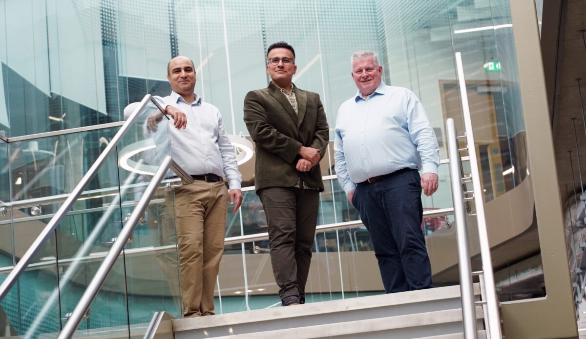 Left to right are Kia Nazarpour Hadi Heidari and Noel Mc Kenna of Neuranics by Stewart Attwood