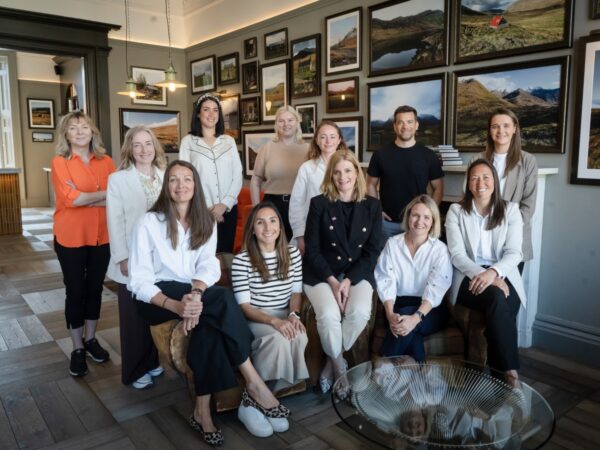 Pathways Forward Fifth cohort Charlotte Waugh of Edinburgh Innovations left Ana Stewart SG Chief Entrepreneur second left